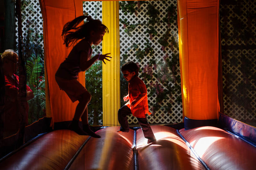 inside the bounce house at indian wedding