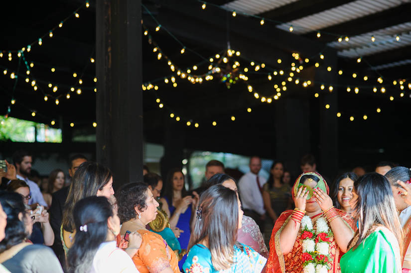 bride arrives at garden falls indian wedding