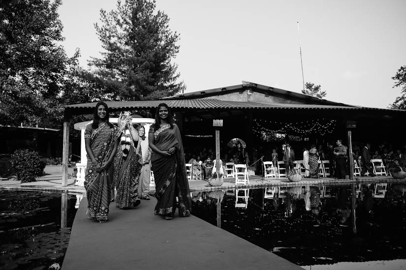 bride arrives at the mundap at garden falls indian wedding