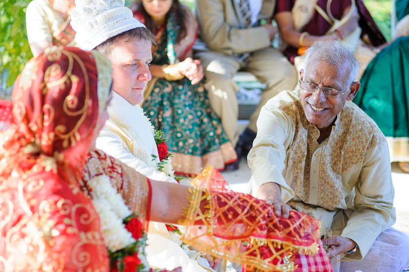 father of the bride during garden falls indian wedding