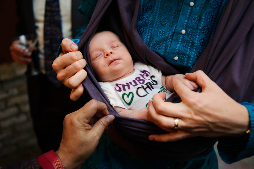 baby with personalized t-shirt for wedding