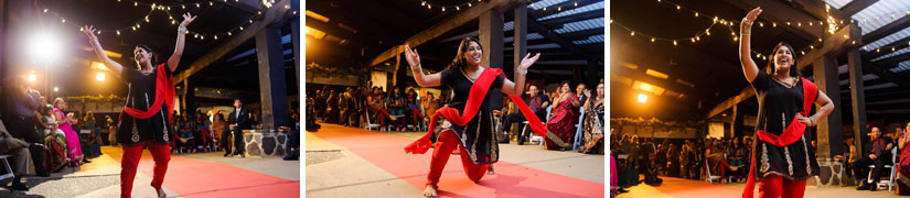 bollywood dancing at garden falls indian wedding
