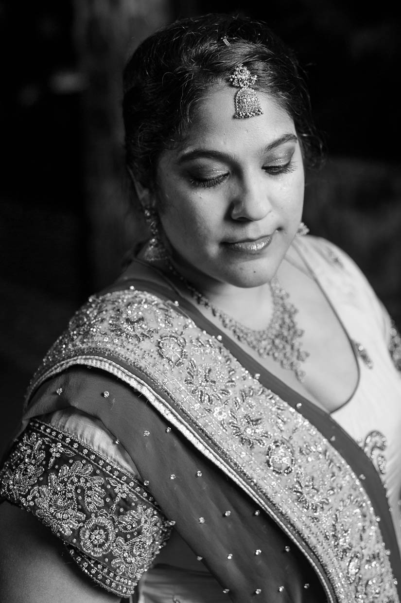 bridal portrait at garden falls indian wedding