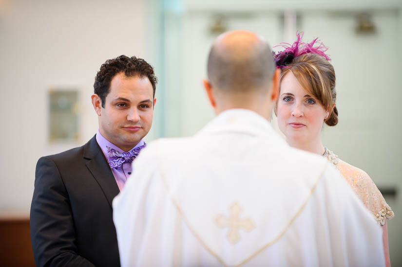 wedding photography in catholic church in washington dc