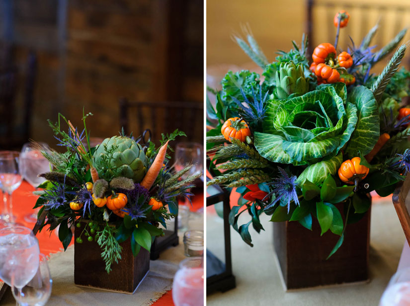 vegetable centerpieces at a wedding