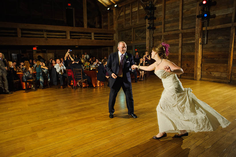 father daughter dance at the barns at wolf trap wedding