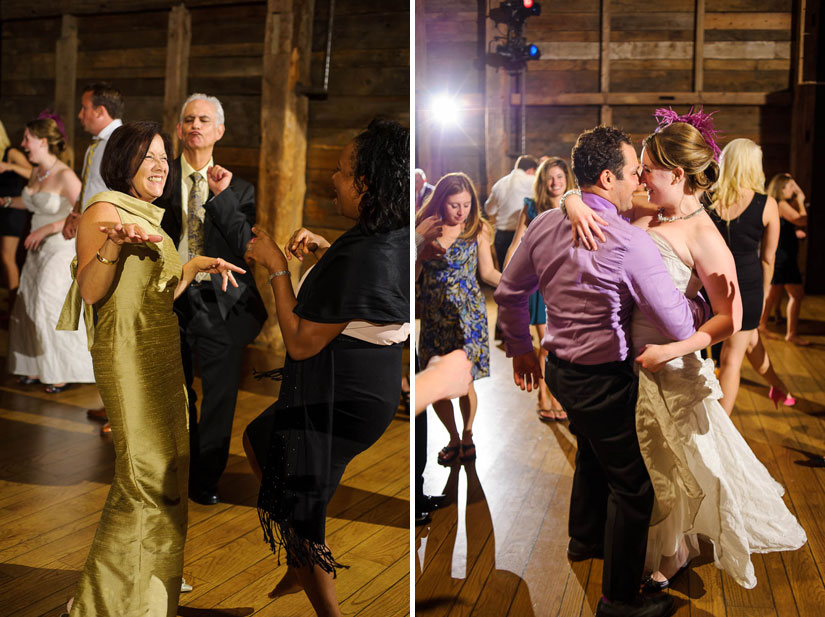 everybody getting down at the barns at wolf trap wedding