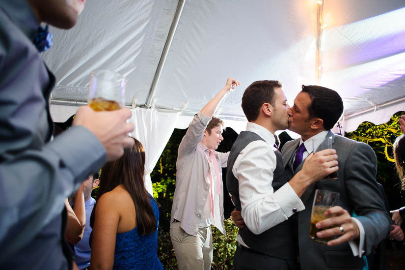grooms kissing at washington dc same-sex wedding