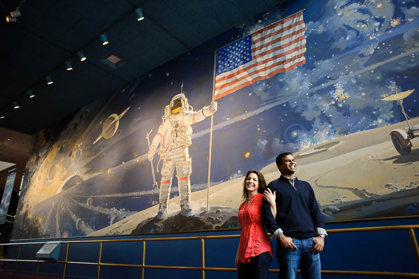engagement photography at air and space museum