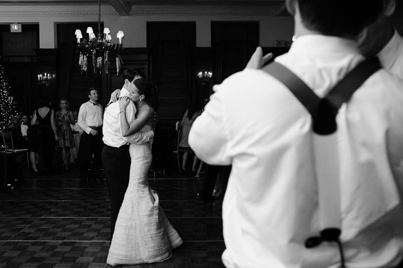 bride and groom dancing at maryland club wedding