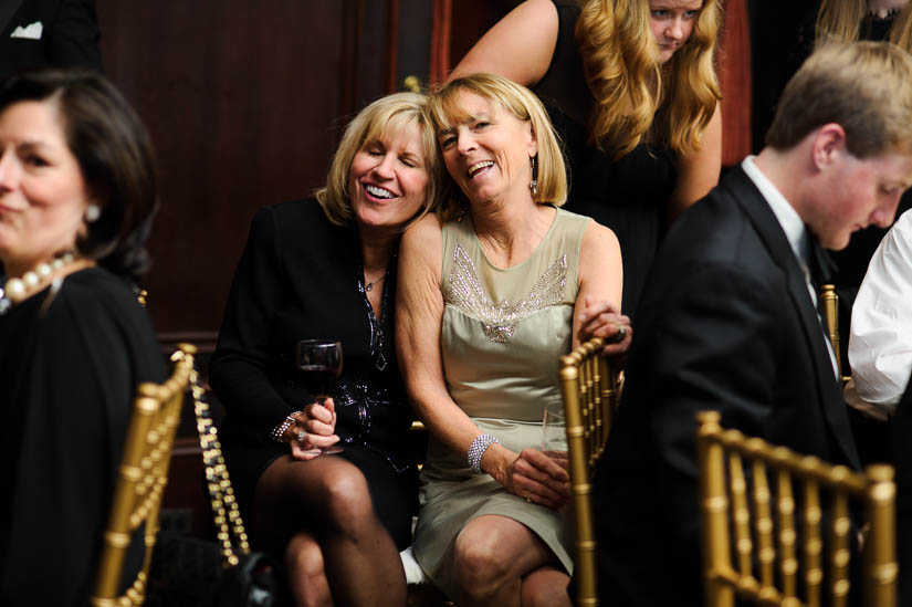 women laughing at maryland club wedding
