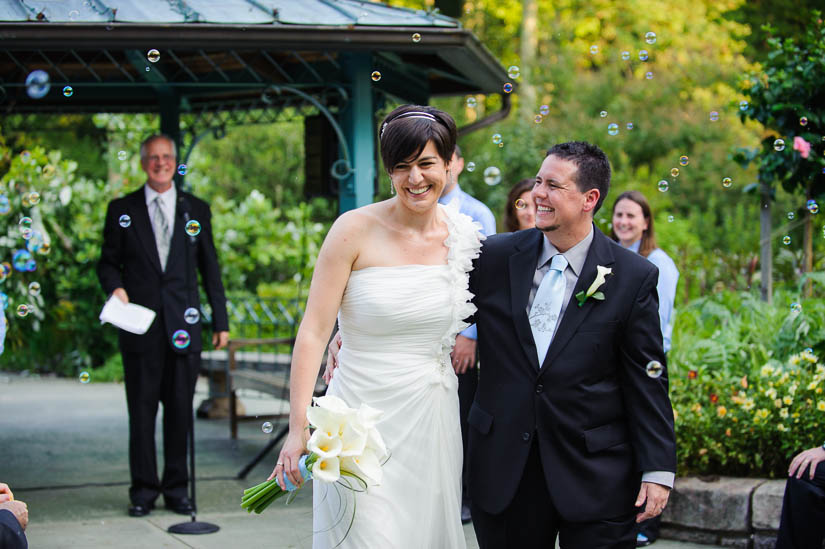 walking down the aisle at brookside gardens wedding ceremony