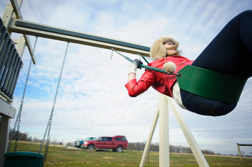 swinging on the swings