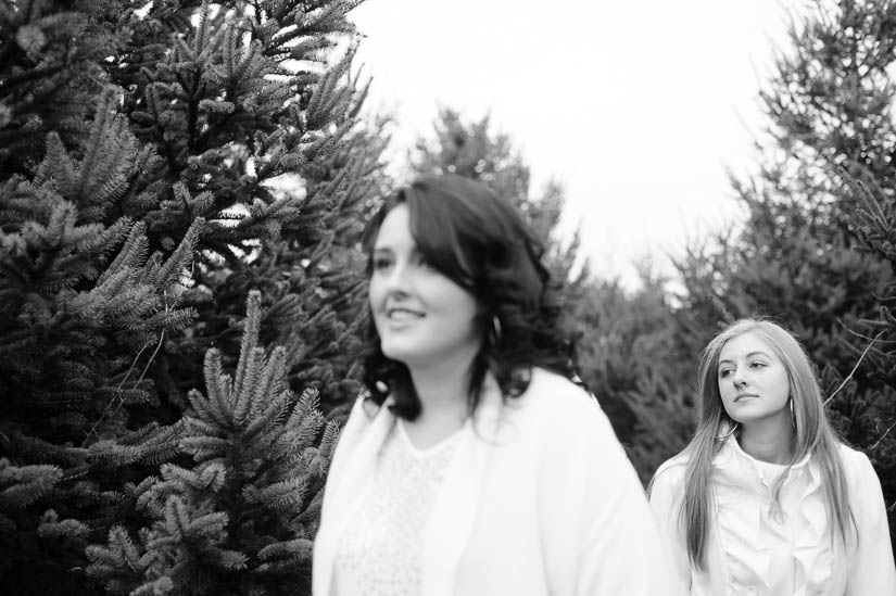 teenagers at christmas tree farm