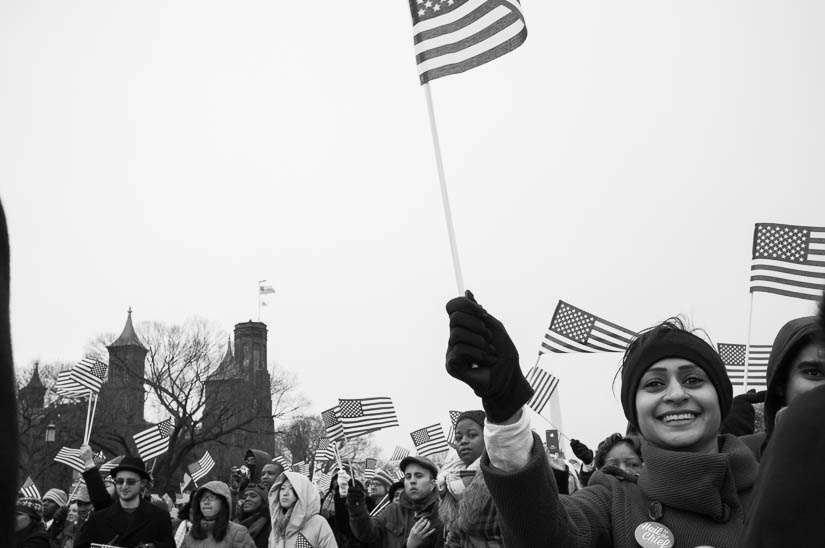 people smiling during the presidential inauguration