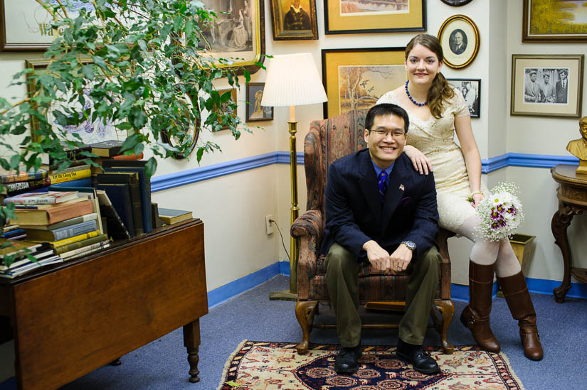 posing for a picture in the lawyer's office