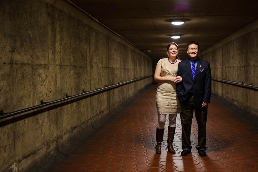 portraits in the metro hallway