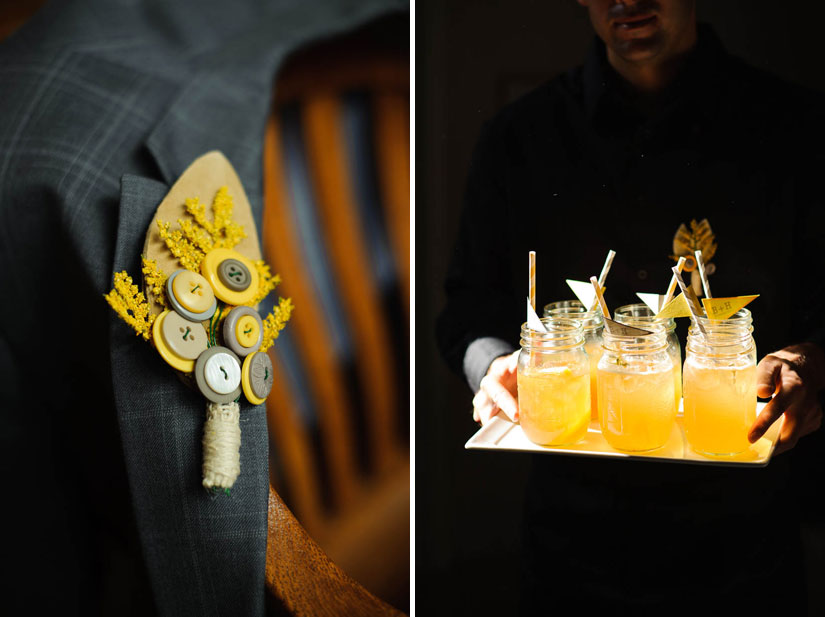 gray and yellow details at carnegie institution for science wedding