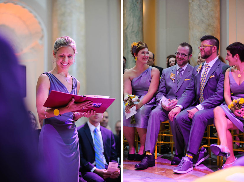 carnegie institution for science wedding with purple stage lighting