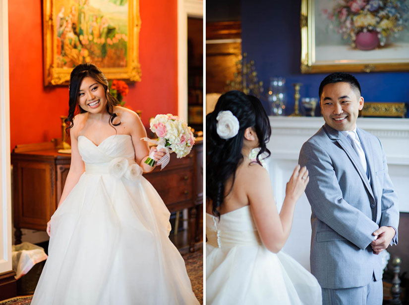 bride comes to greet her groom