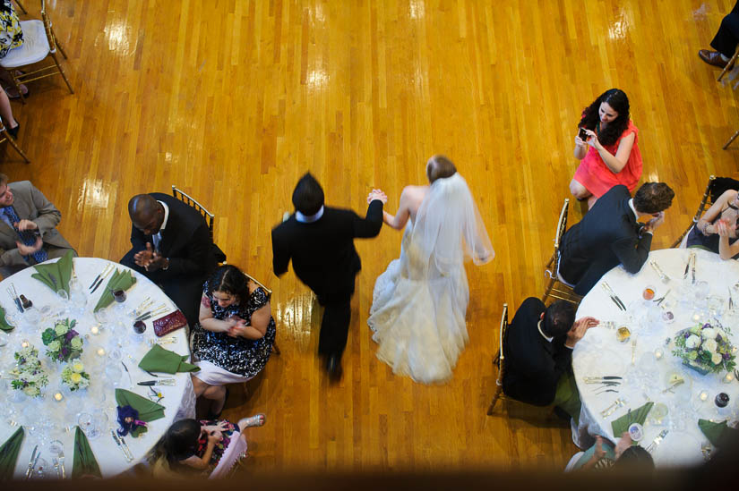 bride and groom motion blur