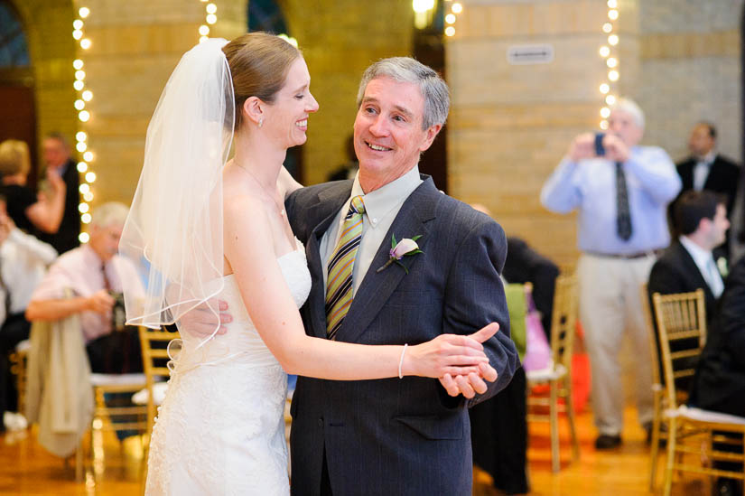 bride dancing with her father at st. francis hall