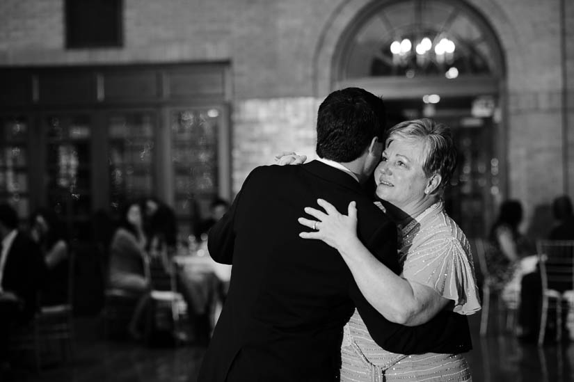 dancing with the mother of the groom at st. francis hall