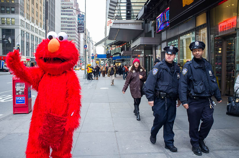 elmo and NYPD cops