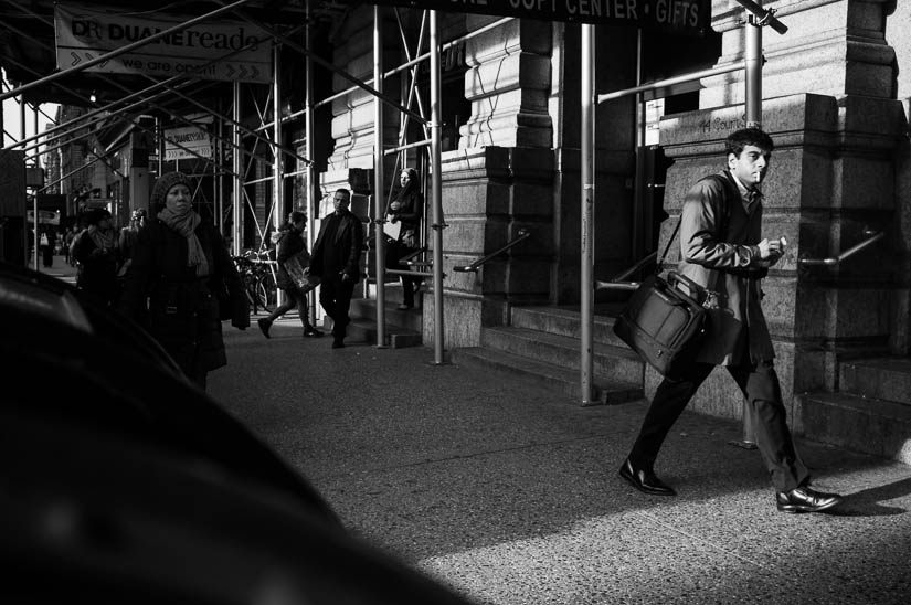 walking into a patch of light in brooklyn