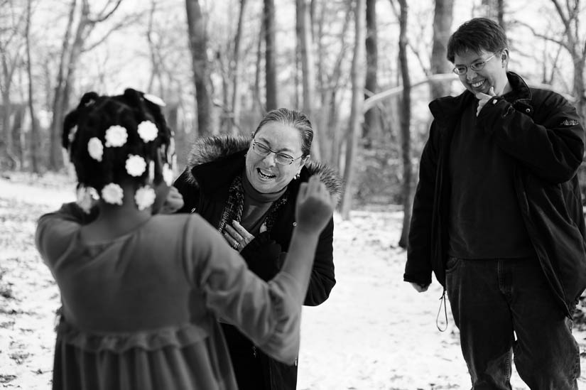 grandma laughing during family session