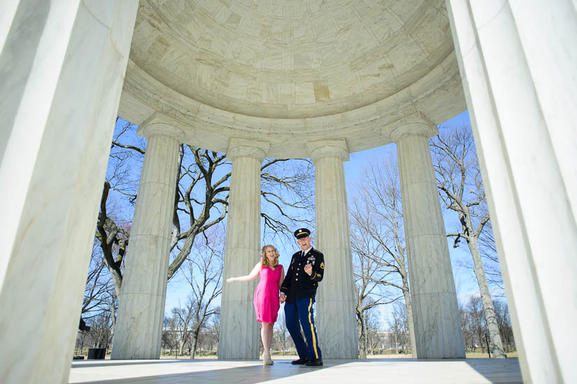 excitement at the dc war memorial wedding