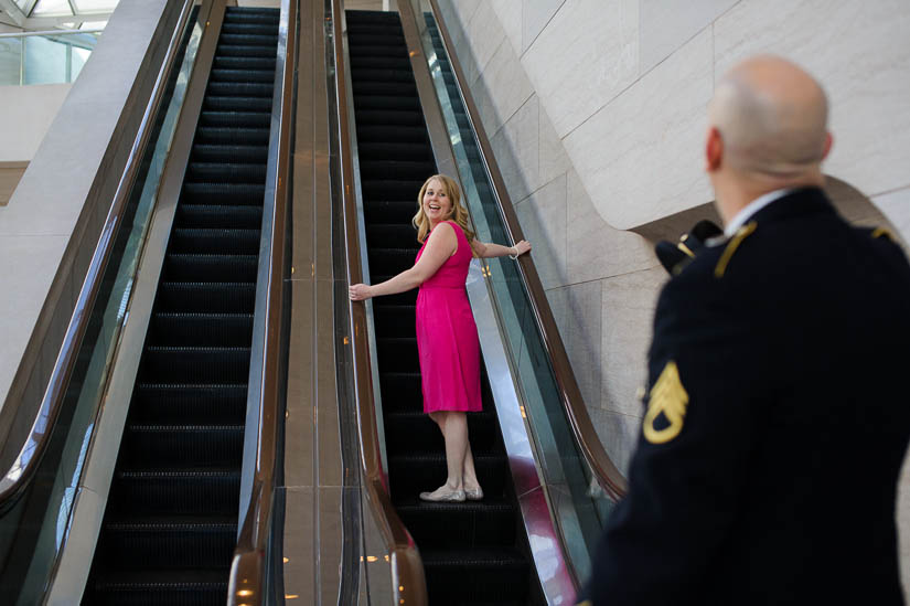 fun times at the national gallery of art wedding portrait shoot