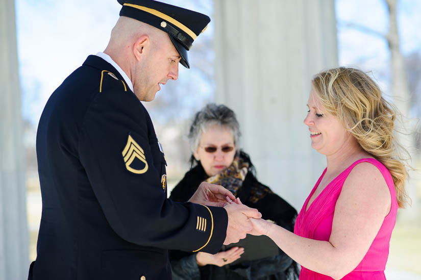 intimate wedding at the dc war memorial