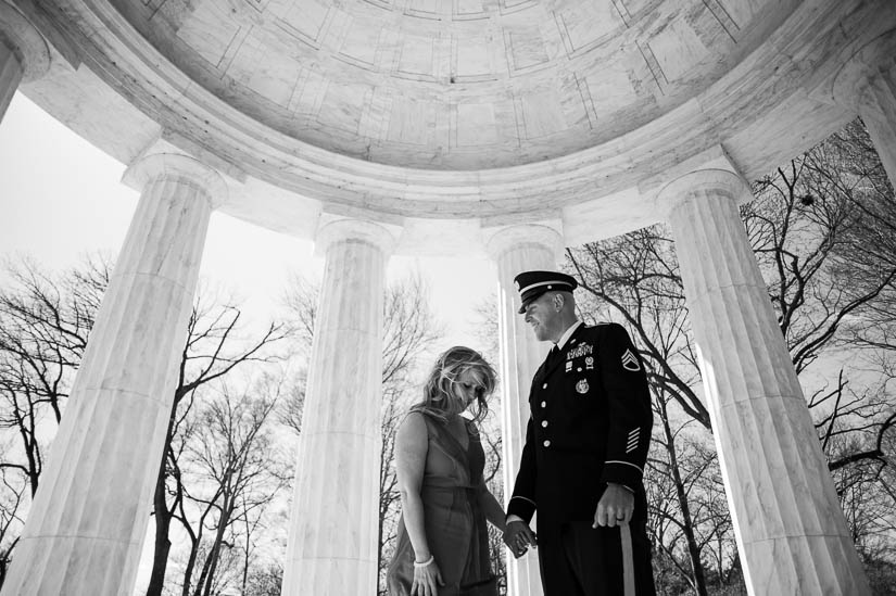candid image from a dc war memorial wedding