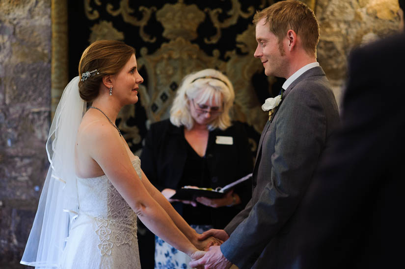 north yorkshire wedding ceremony in a castle