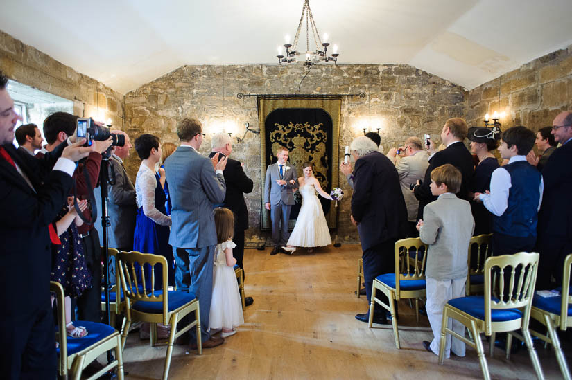 being introduced at danby castle wedding