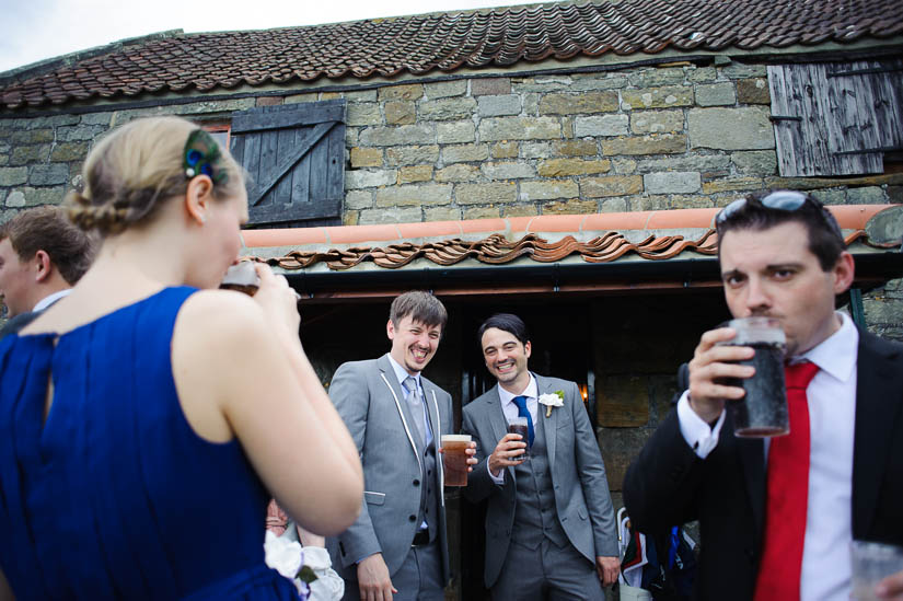 guests laughing at danby castle wedding