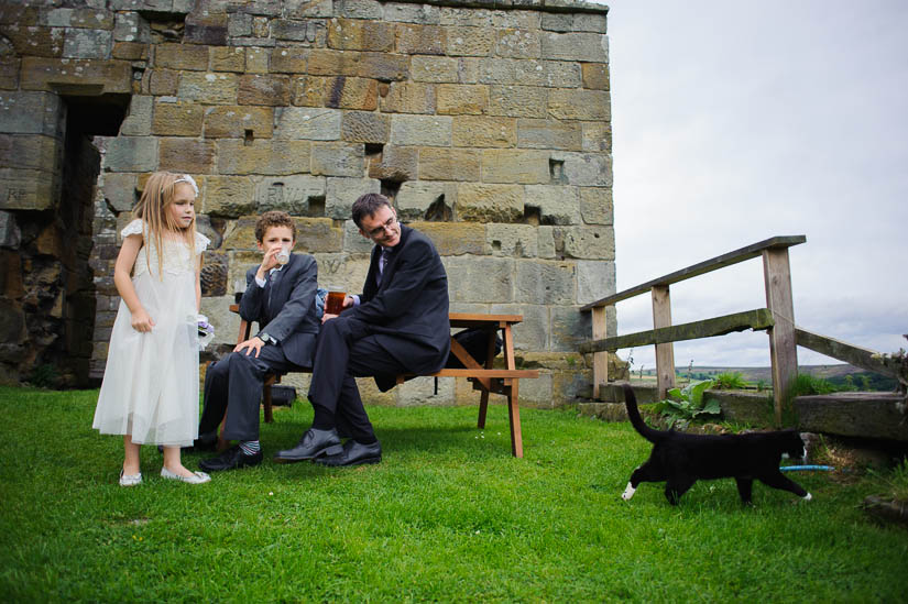 watching the cat go by at danby castle wedding