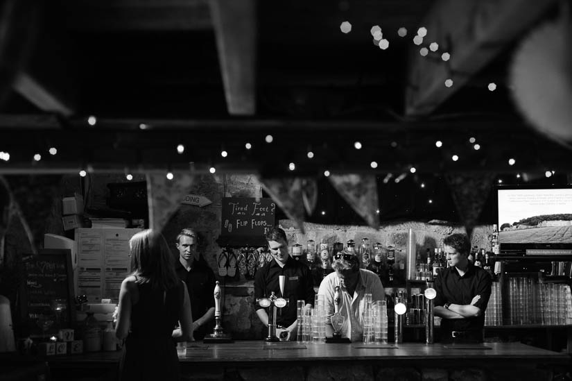 bartenders at danby castle wedding reception