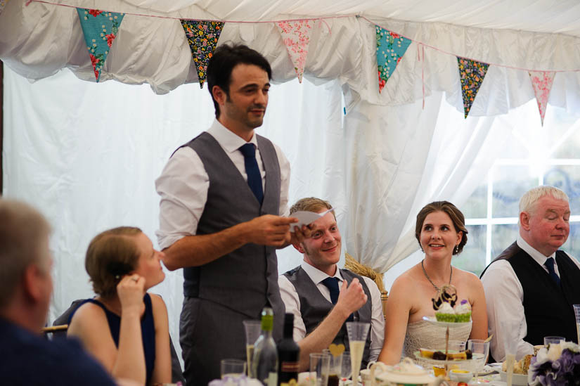 best man making a speech at danby castle wedding