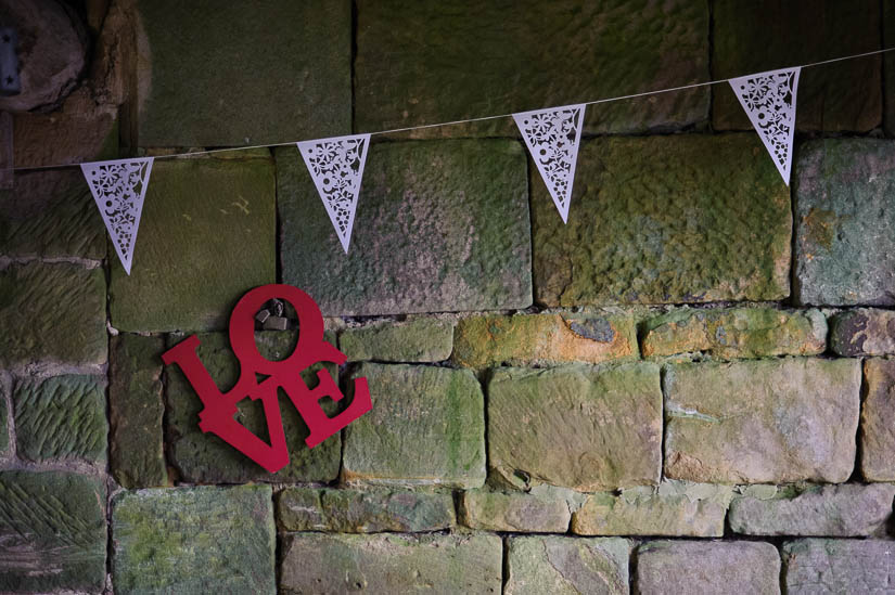 love decorations at danby castle wedding