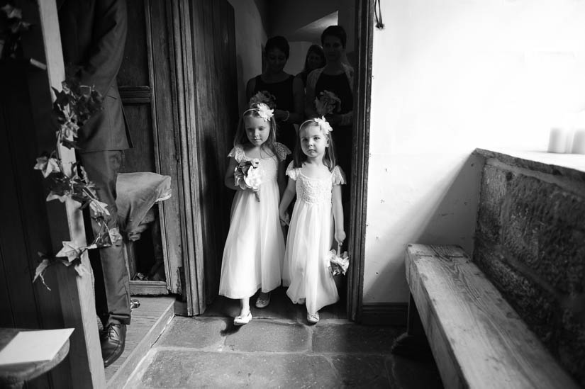 flower girls at danby castle wedding