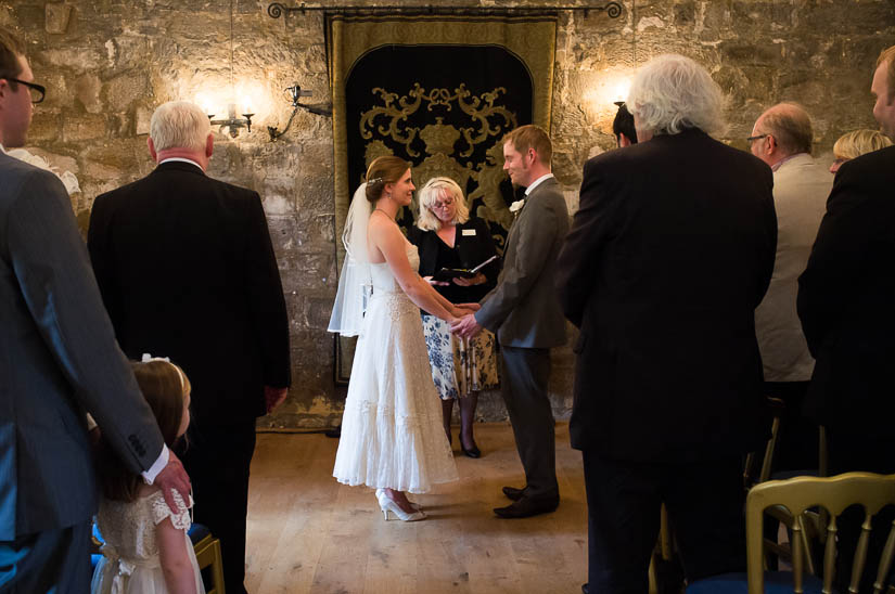 wedding ceremony at danby castle