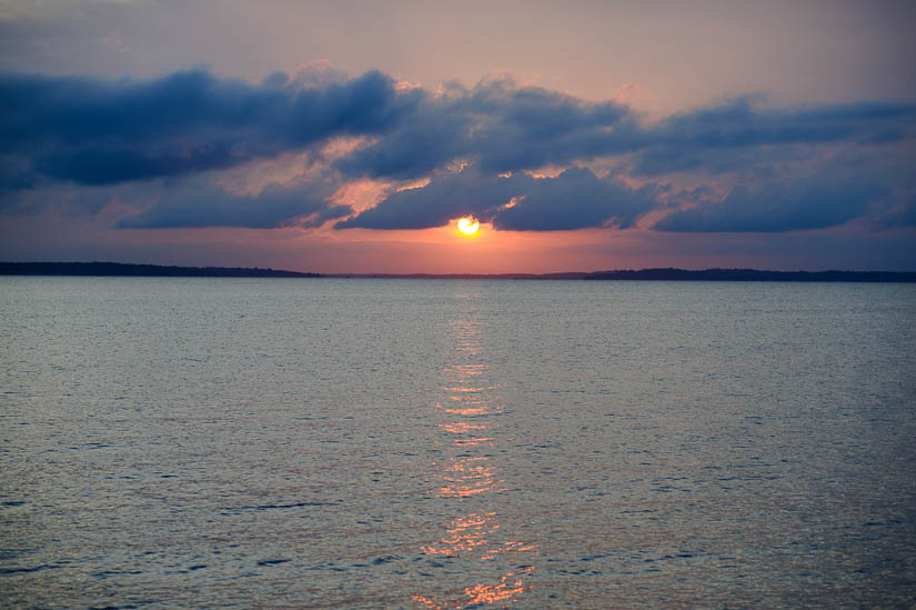 sunset on the eastern shore