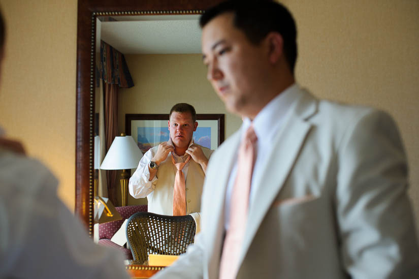 groom getting ready at eastern shore wedding