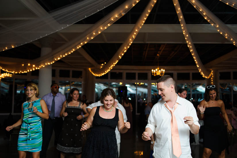 group dancing at maryland's eastern shore wedding