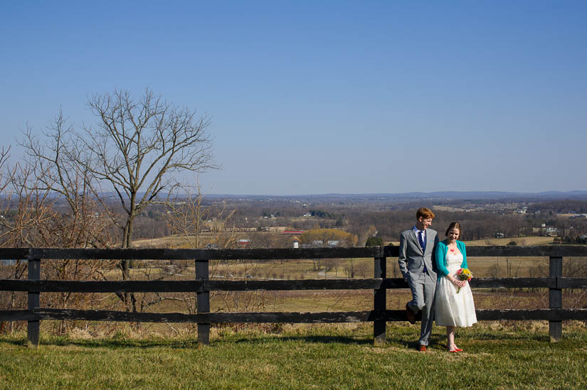 bride and groom photos at bluemont vineyard