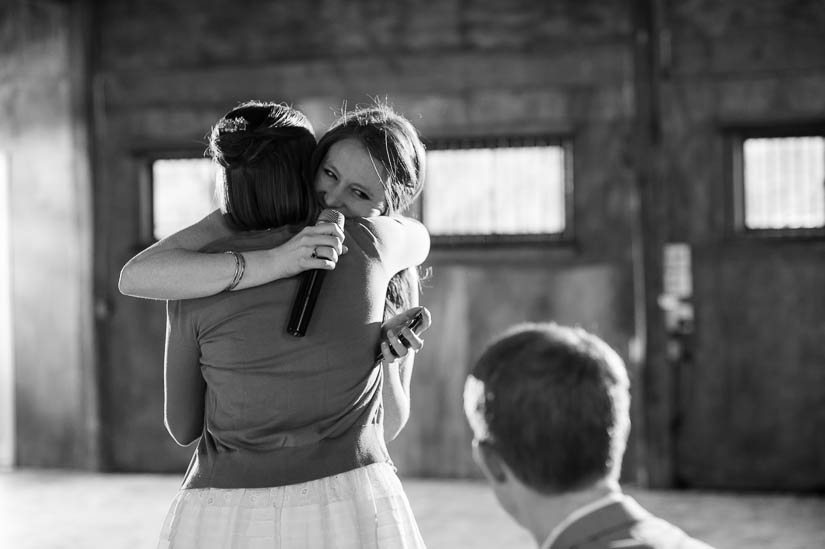 sister of the groom at bluemont vineyard wedding toast