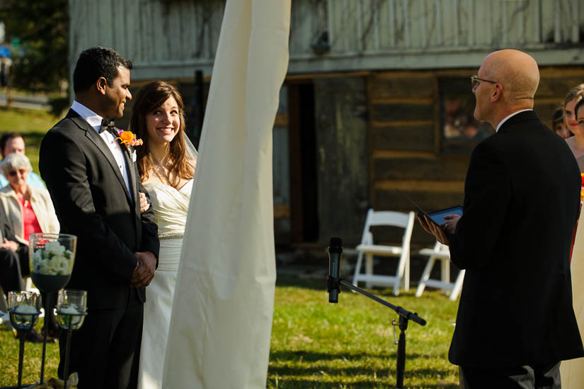 moment during the ceremony at comus inn at sugarloaf mountain