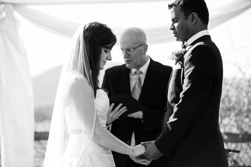 bride and groom during the religious ceremony